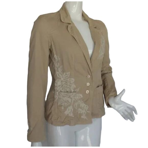 Johnny Was Blazer Womens S Embroidered Paradise Crest Carved buttons Bohemian - Picture 2 of 14